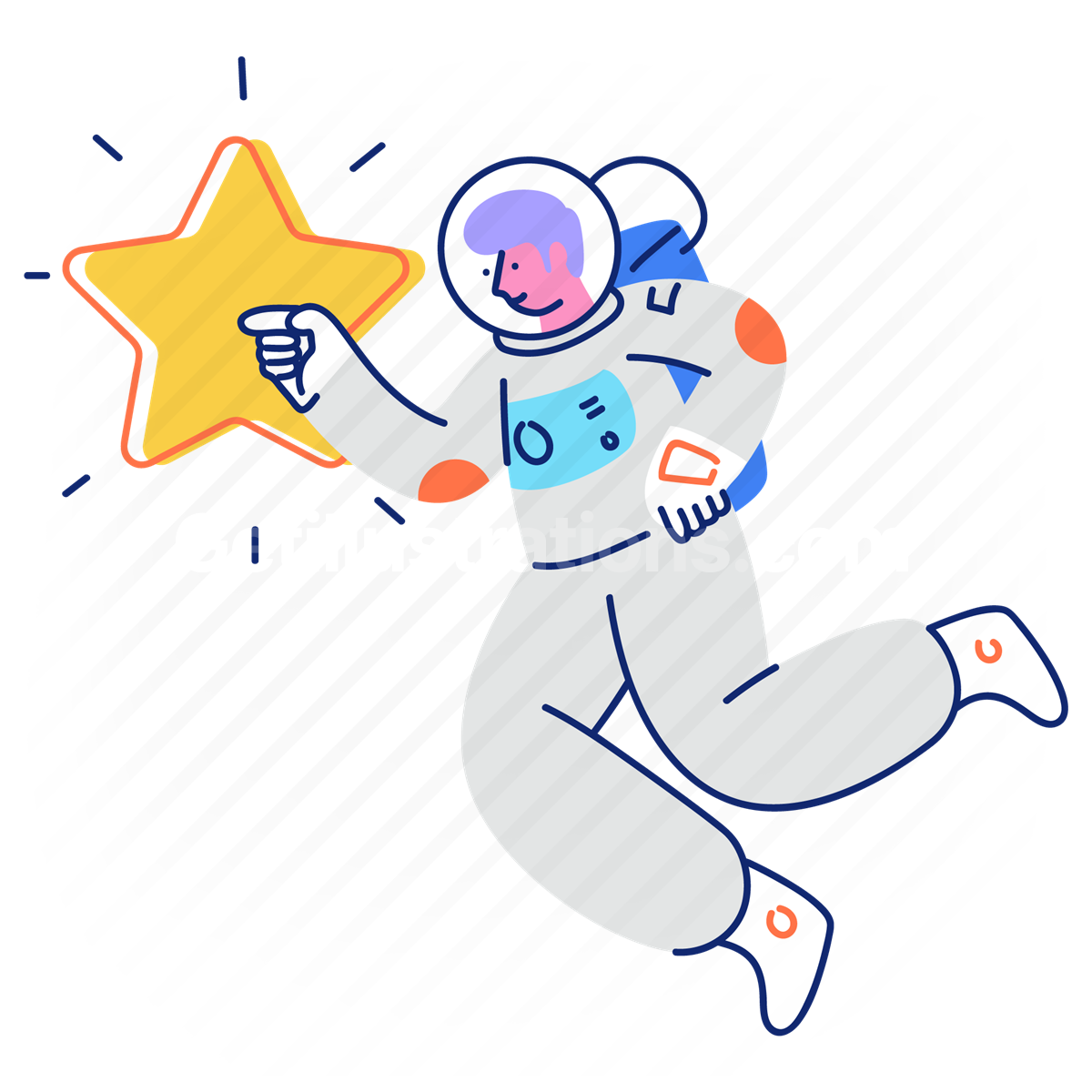 astronaut, star, reach for the stars, profession, man
